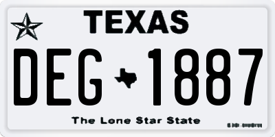 TX license plate DEG1887