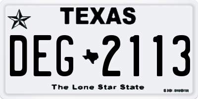 TX license plate DEG2113