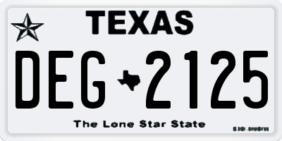 TX license plate DEG2125