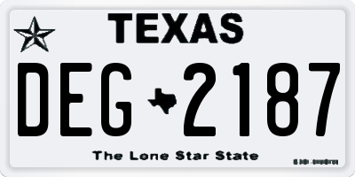 TX license plate DEG2187