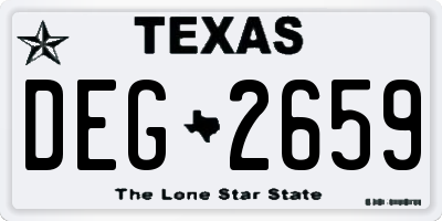 TX license plate DEG2659