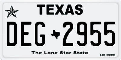 TX license plate DEG2955