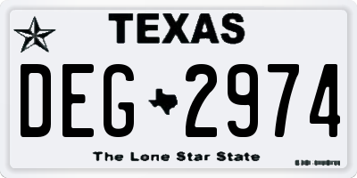 TX license plate DEG2974
