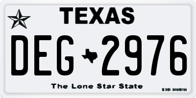 TX license plate DEG2976