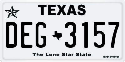 TX license plate DEG3157