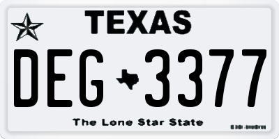 TX license plate DEG3377