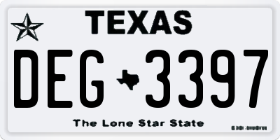 TX license plate DEG3397