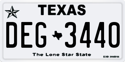 TX license plate DEG3440