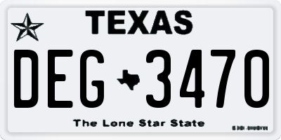 TX license plate DEG3470