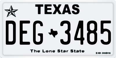 TX license plate DEG3485