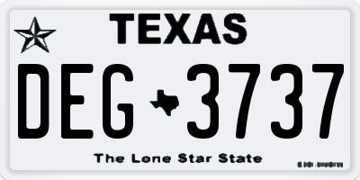 TX license plate DEG3737