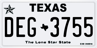 TX license plate DEG3755