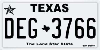 TX license plate DEG3766