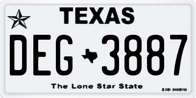 TX license plate DEG3887