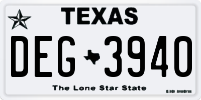 TX license plate DEG3940