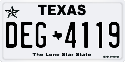 TX license plate DEG4119