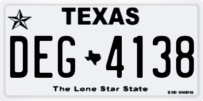 TX license plate DEG4138