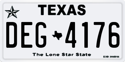 TX license plate DEG4176