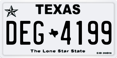 TX license plate DEG4199