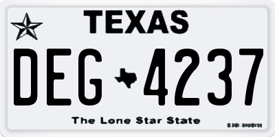 TX license plate DEG4237