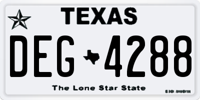 TX license plate DEG4288