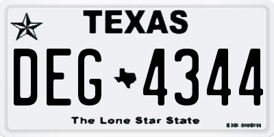TX license plate DEG4344