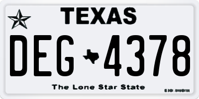 TX license plate DEG4378