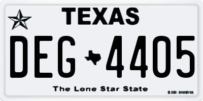 TX license plate DEG4405
