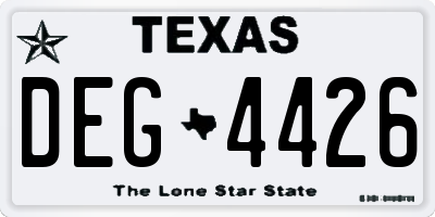 TX license plate DEG4426
