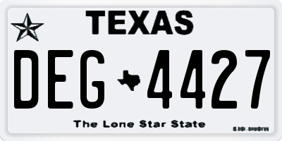 TX license plate DEG4427