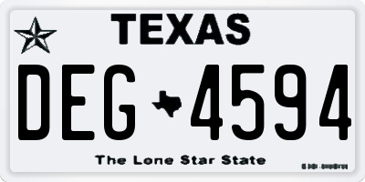 TX license plate DEG4594