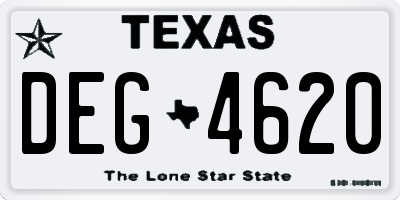 TX license plate DEG4620
