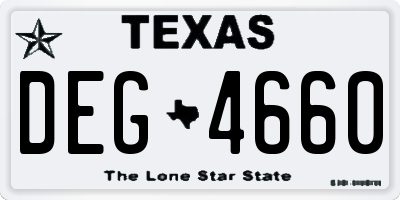 TX license plate DEG4660