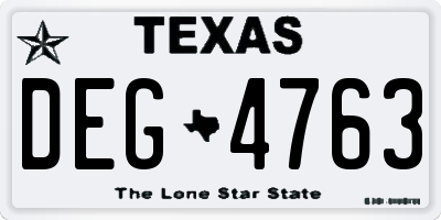 TX license plate DEG4763