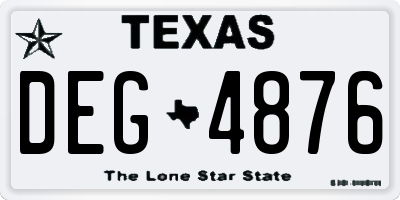 TX license plate DEG4876