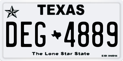 TX license plate DEG4889