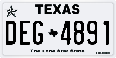 TX license plate DEG4891