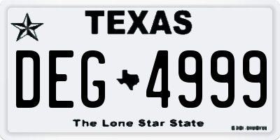 TX license plate DEG4999