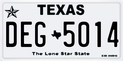 TX license plate DEG5014