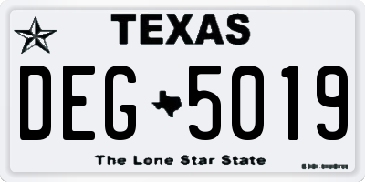 TX license plate DEG5019
