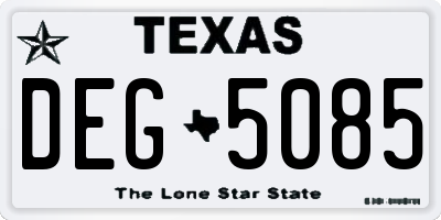 TX license plate DEG5085