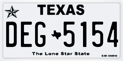TX license plate DEG5154