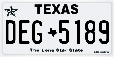 TX license plate DEG5189