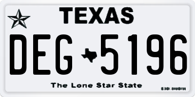 TX license plate DEG5196