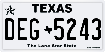 TX license plate DEG5243