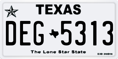 TX license plate DEG5313