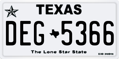 TX license plate DEG5366