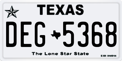 TX license plate DEG5368