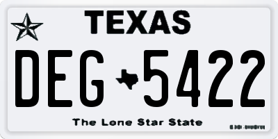 TX license plate DEG5422