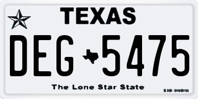 TX license plate DEG5475